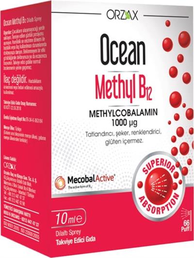 Orzax Ocean Methyl B12 1000 Mcg 5 mL Sprey