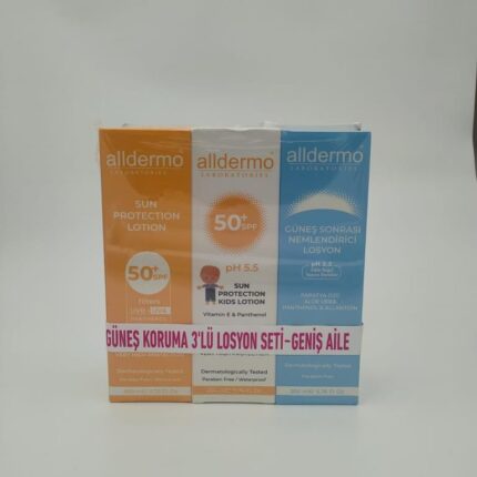 Alldermo Güneş Koruma 3'lü Losyon Seti Geniş Aile