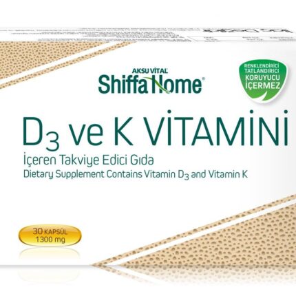 Shiffa Home D3 ve K Vitamini İçeren Takviye Edici Gıda 30 Kapsül
