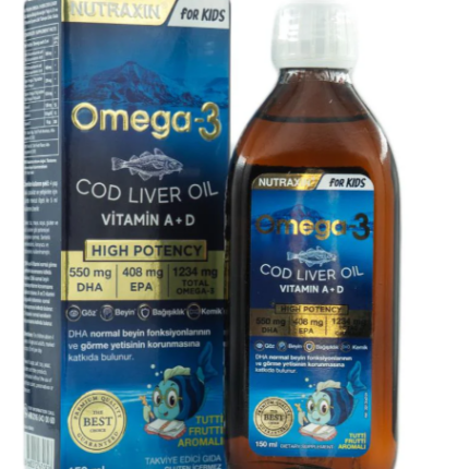 Nutraxin Omega 3 For Kids Vitamin A D tutti Frutti Aromalı 150 Ml