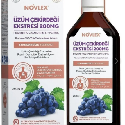 Novlex Üzüm Çekirdeği Ve Piperin Ekstraktı 250 Ml