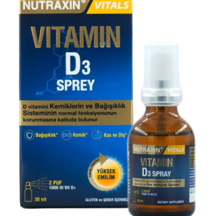 Nutraxin Vitamin D3 Sprey 1000 Iu 30 ml
