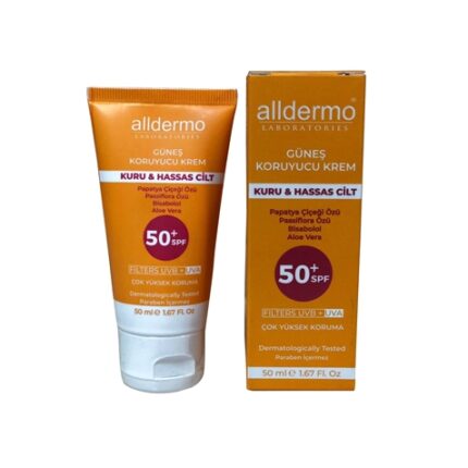 Alldermo SPF 50+ Kuru Hassas Cilt Krem 50 ml Tüp