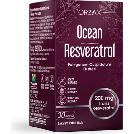 Orzax Ocean Resveratrol 200 mg 30 Kapsül