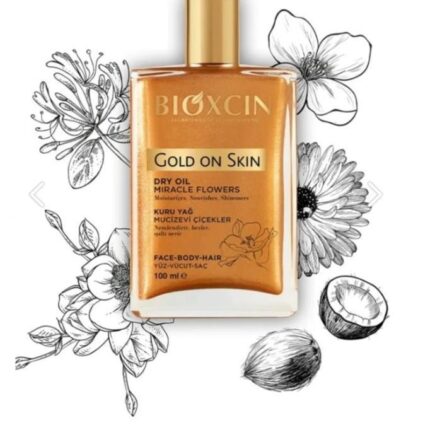 Bioxcin Gold on Skin Yüz Vücut Saç Mucizevi Çiçekler Simli Kuru Yağı 100 ml