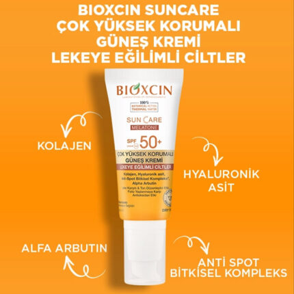 Bioxcin Sun Care Melatone Spf 50 Lekeye Eğilimli Ciltler İçin Çok Yüksek Korumalı Güneş Kremi 50 Ml