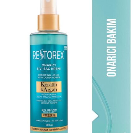 Restorex Keratin & Argan Onarıcı Sıvı Saç Bakım Kremi 200 Ml
