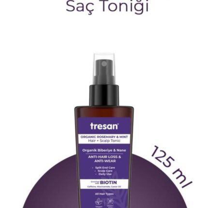 Tresan Organik Biberiye & Nane Dökülme ve Yıpranma Karşıtı Saç Toniği 125 ml
